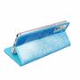 Huawei P40 Pro Tasche Handy H�lle Schutz Cover mit Kartenfach Glitzer Blau