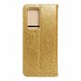 Huawei P40 Pro Tasche Handy H�lle Schutz Cover mit Kartenfach Glitzer Gold