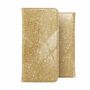 Huawei P40 Pro Tasche Handy H�lle Schutz Cover mit Kartenfach Glitzer Gold