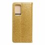Huawei P40 Tasche Handy H�lle Schutz Cover mit Kartenfach Glitzer Gold