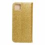 Huawei Y5p Tasche Handy H�lle Schutz Cover mit Kartenfach Glitzer Gold