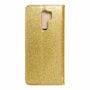 Xiaomi Redmi 9 Tasche Handy H�lle Schutz Cover mit Kartenfach Glitzer Gold