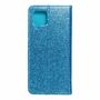 Samsung Galaxy A42 5G Tasche Handy H�lle Schutz Cover mit Kartenfach Glitzer Blau