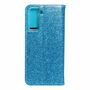 Samsung Galaxy S21 Tasche Handy H�lle Schutz Cover mit Kartenfach Glitzer Blau