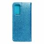 Xiaomi Mi 10T 5G Tasche Handy H�lle Schutz Cover mit Kartenfach Glitzer Blau