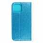 Apple iPhone 13 Pro Max Tasche Handy H�lle Schutz Cover mit Kartenfach Glitzer Blau