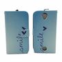  Handyh�lle Tasche + 1 Panzer Schutz Glas f�r Case Handy Acer Liquid Z330 Schriftzug Smile Blau