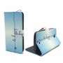  Handyh�lle Tasche + 1 Panzer Schutz Glas f�r Case Handy Acer Liquid Z530 Schriftzug Be Happy Blau