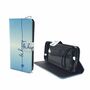  Handyh�lle Tasche + 1 Panzer Schutz Glas f�r Case Handy Acer Liquid Z530 Schriftzug Be Happy Blau