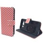  Handyh�lle Tasche + 1 Panzer Schutz Glas f�r Case Handy Samsung Galaxy A3 Polka Dot Rot