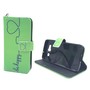  Handyhlle Tasche + 1 Panzer Schutz Glas fr Case Handy Samsung Galaxy A3 Be Happy Grn