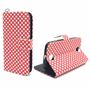  Handyh�lle Tasche + 1 Panzer Schutz Glas f�r Case Handy Samsung Galaxy J1 Polka Dot Rot