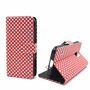  Handyh�lle Tasche + 1 Panzer Schutz Glas f�r Case Handy Samsung Galaxy S5 Active Polka Dot Rot