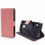  Handyh�lle Tasche + 1 Panzer Schutz Glas f�r Case Handy Samsung Galaxy S5 Active Polka Dot Rot