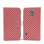  Handyh�lle Tasche + 1 Panzer Schutz Glas f�r Case Handy Samsung Galaxy S5 Active Polka Dot Rot