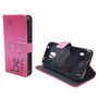 Handyh�lle Tasche + 1 Panzer Schutz Glas f�r Case Handy Samsung Galaxy S5 Active Be Happy Pink