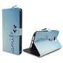  Handyh�lle Tasche + 1 Panzer Schutz Glas f�r Case Handy Huawei G8 Schriftzug Smile Blau
