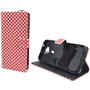  Handyh�lle Tasche + 1 Panzer Schutz Glas f�r Case Handy Huawei G8 Polka Dot Rot