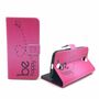  Handyh�lle Tasche + 1 Panzer Schutz Glas f�r Case Handy Huawei P8 Lite Be Happy Pink