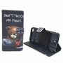  Handyh�lle Tasche + 1 Panzer Schutz Glas f�r Case Handy Wiko Highway Pure Case Schriftzug B�r mit Kettens�ge