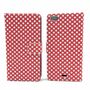  Handyh�lle Tasche + 1 Panzer Schutz Glas f�r Case Handy Wiko Highway Pure Case Polka Dot Rot