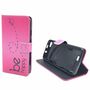  Handyh�lle Tasche + 1 Panzer Schutz Glas f�r Case Handy Wiko Lenny Case Be Happy Pink