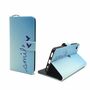  Handyh�lle Tasche + 1 Panzer Schutz Glas f�r Case Handy Wiko Pulp Schriftzug Smile Blau