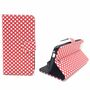 Handyh�lle Tasche + 1 Panzer Schutz Glas f�r Case Handy Wiko Rainbow Jam Case Polka Dot Rot