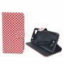  Handyh�lle Tasche + 1 Panzer Schutz Glas f�r Case Handy Wiko Rainbow Jam Case Polka Dot Rot