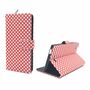  Handyh�lle Tasche + 1 Panzer Schutz Glas f�r Case Handy Wiko Ridge 4G Polka Dot Rot