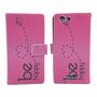  Handyh�lle Tasche + 1 Panzer Schutz Glas f�r Case Handy Wiko Ridge 4G Be Happy Pink