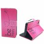  Handyh�lle Tasche + 1 Panzer Schutz Glas f�r Case Handy Wiko Sunset 2 Case Be Happy Pink
