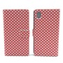  Handyh�lle Tasche + 1 Panzer Schutz Glas f�r Case Handy Sony Xperia M4 Aqua Polka Dot Rot