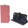  Handyh�lle Tasche + 1 Panzer Schutz Glas f�r Case Handy ZTE Blade V6 Polka Dot Rot