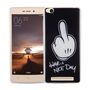  Handy H�lle f�r Xiaomi Redmi 3 Cover Case Schutz Tasche Motiv Slim TPU + Panzer Schutz Glas 9H Mittelfinger