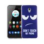  Handy H�lle f�r ZTE Blade V7 Cover Case Schutz Tasche Motiv Slim TPU + Panzer Schutz Glas 9H Dont Touch my Handy Blau