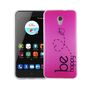  Handy H�lle f�r ZTE Blade V7 Cover Case Schutz Tasche Motiv Slim TPU + Panzer Schutz Glas 9H Be Happy Pink