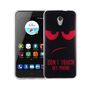  Handy H�lle f�r ZTE Blade V7 Cover Case Schutz Tasche Motiv Slim TPU + Panzer Schutz Glas 9H Dont Touch my Handy Rot