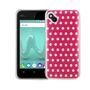  Handy H�lle f�r Wiko Sunny Cover Case Schutz Tasche Motiv Slim TPU + Panzer Schutz Glas 9H Polka Dot Pink
