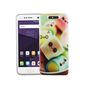  Handy H�lle f�r ZTE Blade V8 Cover Case Schutz Tasche Motiv Slim TPU + Panzer Schutz Glas 9H Schriftzug Marshmallows