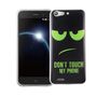  Handy H�lle f�r ZTE Blade L6 Cover Case Schutz Tasche Motiv Slim TPU + Panzer Schutz Glas 9H Dont Touch my Handy Gr�n