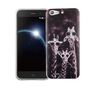  Handy H�lle f�r ZTE Blade L6 Cover Case Schutz Tasche Motiv Slim TPU + Panzer Schutz Glas 9H 3 Giraffen