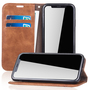 Handy H�lle Schutz Tasche f�r Apple iPhone XS Cover Wallet Etui Braun