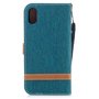 Tasche f�r Apple iPhone XS Jeans Cover Handy Schutz H�lle Case Gr�n