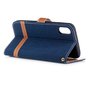 Tasche f�r Apple iPhone XS Jeans Cover Handy Schutz H�lle Case Dunkelblau