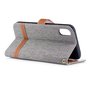 Tasche f�r Apple iPhone XS Jeans Cover Handy Schutz H�lle Case Grau