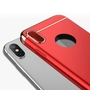 Handy H�lle Schutz Case f�r Apple iPhone XS Bumper 3 in 1 Cover Chrom Etui Rot