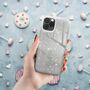 Apple iPhone XS Max Handyh�lle Case H�lle Silikon Glitzer Silber