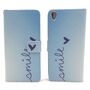  Handyh�lle Tasche f�r Case Handy Sony Xperia XA Schriftzug Smile Blau