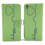  Handyh�lle Tasche f�r Case Handy Sony Xperia XA Be Happy Gr�n